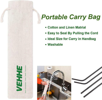 VEHHE Black Metal Straws Reusable Stainless Steel Straws with Cleaning Brush for 20/30 Oz for Yeti RTIC SIC Ozark Trail Tumblers (Black)