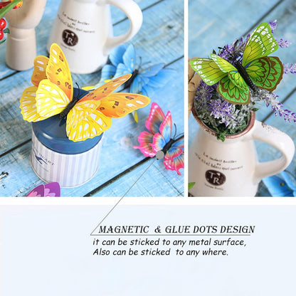 Butterfly Wall Decor 24/48 PCS, 3D Butterflies Stickers for Party Decorations with Magnets(Colorful, 24)