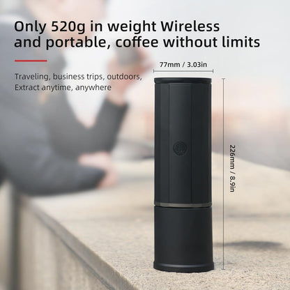 portable coffee maker15 Bar Mini Coffee Maker USB-C & Car Charger, Lightweight Espresso Maker Black
