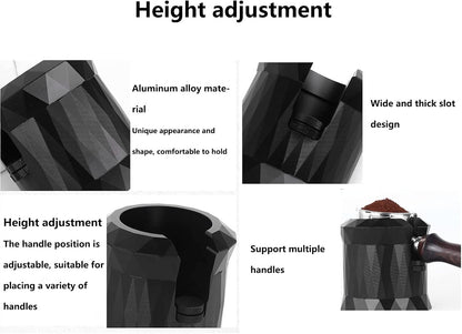 Coffee Portafilter Holder, Aluminum Alloy Coffee Tamper Stand Portafilter Stand Base for Coffee Machine (Matte Black)