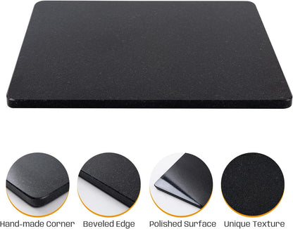 Granite Cutting Board, Marble Slab Pastry Board With Non-Slip Feet For Baking, Cheese, Charcuterie, Chocolate, 16x16 Inch, 1 Piece