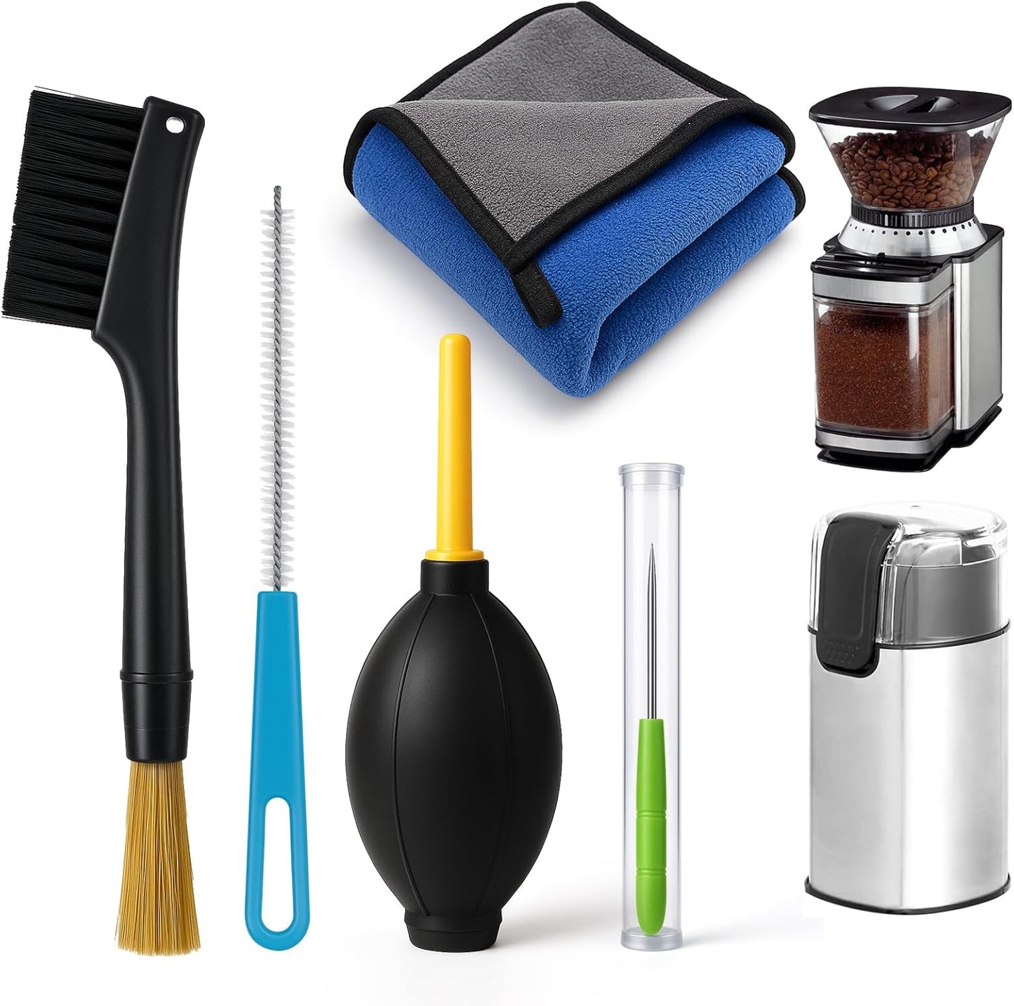 XANGNIER Coffee Grinder Cleaning Brush Kits,5 Pcs Coffee Maker Coffee Maker Machines Cleaner Tool Accessories for Manual/Electric/Blade/Burr/Espresso Bean Grain Grinder Coffee Barista Home Kitchen