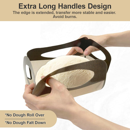 2 Pack Silicone Bread Loaf Pan Liners with Handles, Non-Stick& Easy Clean Baking Sling for 9x5 or 1.5lb Pans, Reusable Silicone Bread Sling with Storage Straps