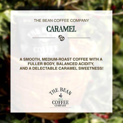 The Bean Organic Coffee Company Caramel, Medium Roast, Ground Coffee, 5-Pound Bag, Café molido tostado orgánico