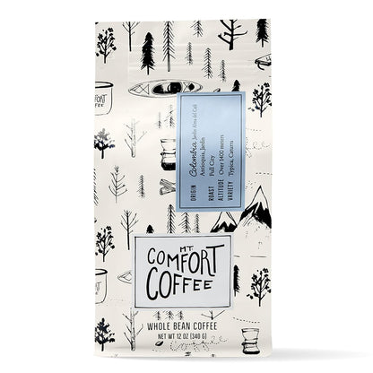 Mt Comfort Coffee Colombia Full City Roast, 12 oz Bag - Bold & Robust Arabica Beans from Colombia, Full City Roasted for Rich Flavor - Sourced From Small, Colombian Coffee Farms - Roasted Whole Beans
