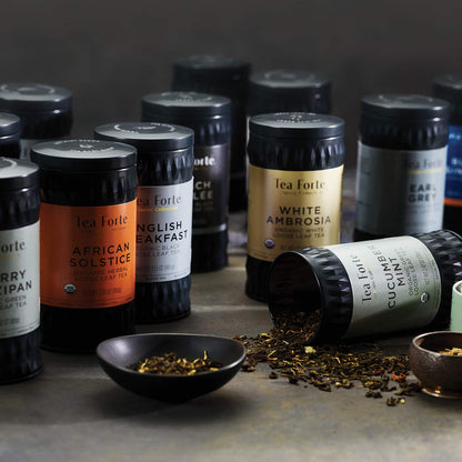 Tea Forte Hibiscus Blossom Premium Organic Loose Leaf Caffeine-Free Herbal Tea Blend Canister, Makes 35-50 Cups