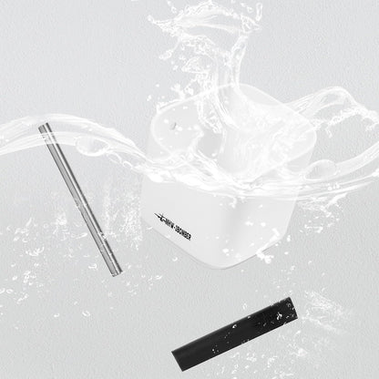 MHW-3BOMBER Coffee Knock Box Mini Espresso knock box Square Non-Slip With Removable Knock Bar (White Set, 1.2L)