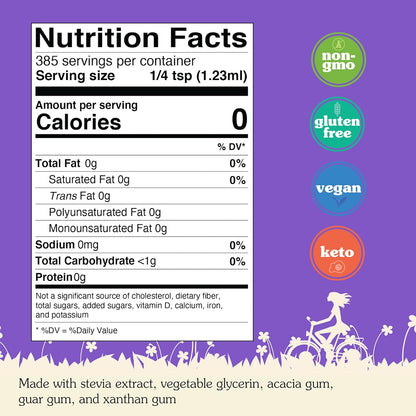 NuNaturals Stevia Simple Syrup, Sugar-Free Sweetener, Plant-Based Sugar Substitute, Zero Calorie, 16 oz