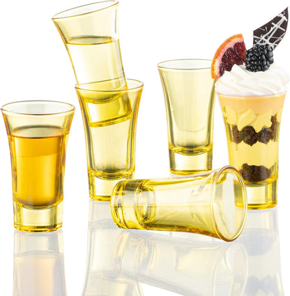 M&N HOME Yellow Shot Glass Set, 2 Oz Set of 6 Colored Shot Glasses, Whiskey Glasses, Tequila Shot Glasses, Cocktail Glasses, Shot Glasses for Vodka, Spirits & Liquors, Shot Glass Gifts (Yellow Set)