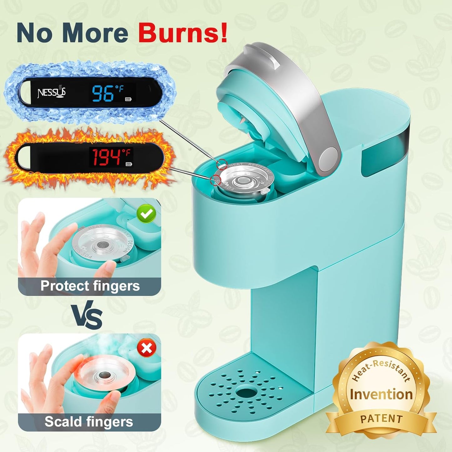 NESSUS reuse kcups for Keurig 1.0, Stainless steel reusable k cup, Metal k cups for keurig, refillable pod with Heat Resistant Handles and Coffee Scoop, NO BPA, 4 Pack