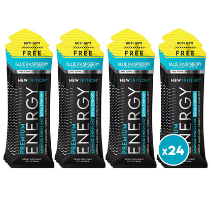 NewTrition® Extra Strength Energy Shots, 250mg Caffeine Energy Shots with Vitamin B & Amino Acids, Sugar-Free Vitamin Energy Shot, 1.7 fl oz (Pack of 24, Blue Raspberry)