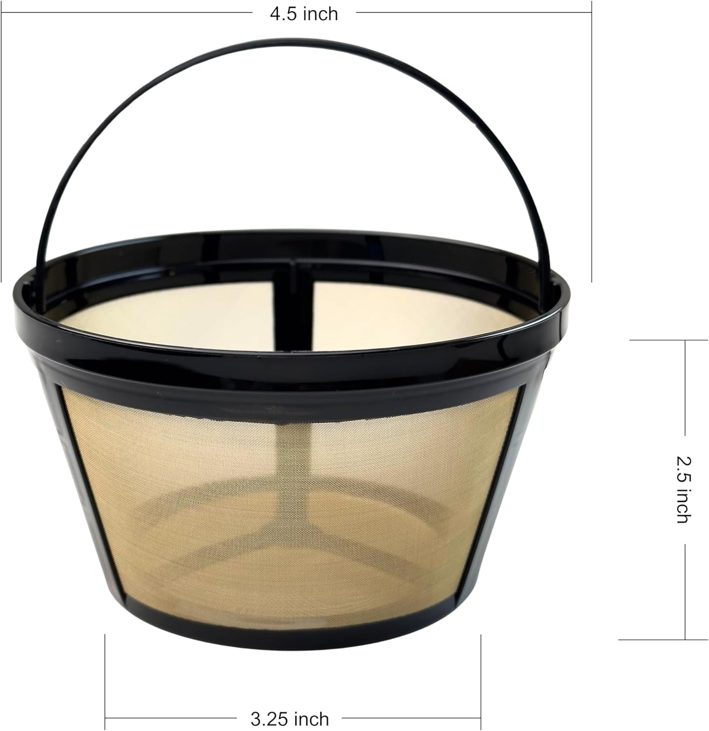 Reusable Coffee Filter, Eco - Friendly, Compatible with Mr. Coffee, Black+Decker, Cuisinart, Hamilton Beach and Other Standard 8-12 Cup Drip Coffee Makers, Replaces Paper, BPA Free (3 Pack)