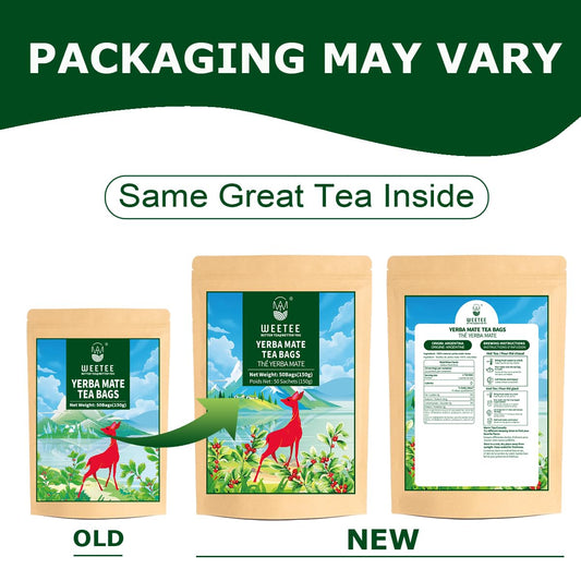 WT WEETEE Yerba Mate Tea Bag, Unsmoked Yerba Mate 50 Teabags From Argentina, Rich In Antioxidants, Plant Nutrients, Perfect Coffee Replacement