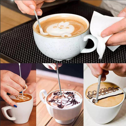 Milk Frothing Pitcher with BONUS Latte Art Pen, 12oz Milk Frother Cup with Clear Scale 304 Stainless Steel Cappuccino Espresso Machine Accessories for Barista Coffee Bar.