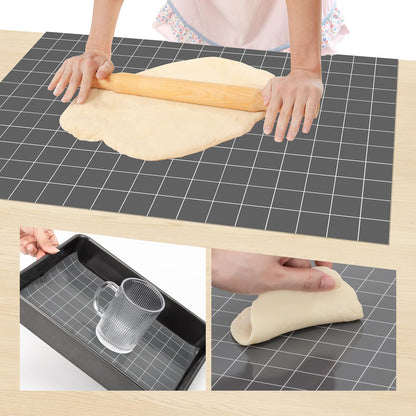 Silicone Baking Mat Roll- Heat Resistant Baking Macaron Bread Mat, Non-stick Pastry Mat, Reusable Dough Rolling Mat, Countertop Protector, Oven Mat, Air Fryer Mat, Refrigerator Mat Multipurpose