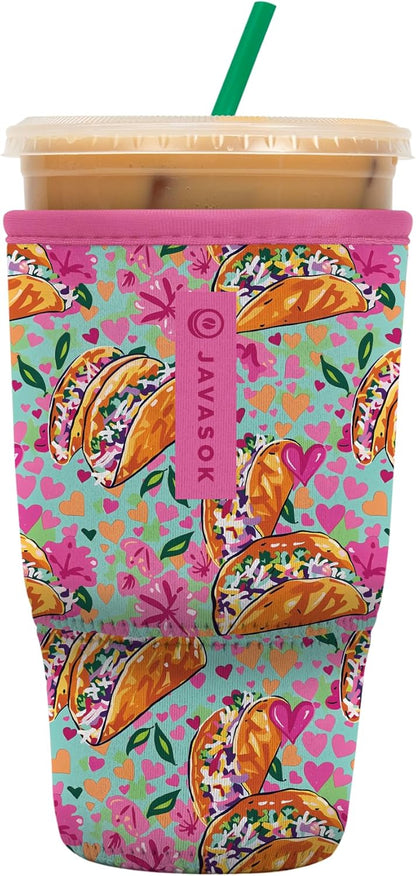 Sok It JavaSok Iced Coffee & Cold Soda Insulated Neoprene Cup Sleeve (Taco 'Bout, Large: 30-32oz)