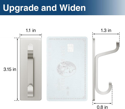 pickpiff Wall Hooks for Coat and Towel: 13LB Adhesive Door Hanger Stick on, Brushed Nickel,12 Pack