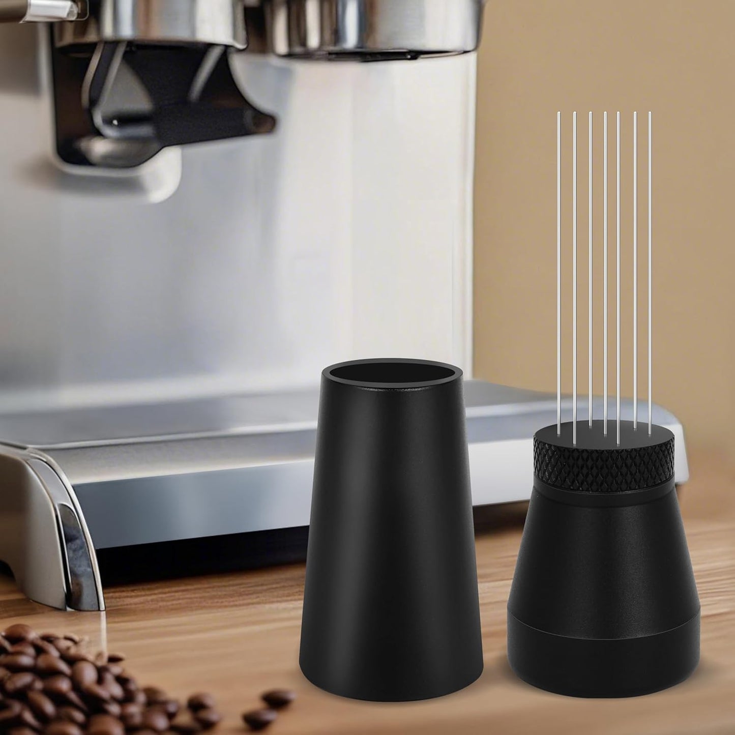 Apexstone Coffee Stirrer Tool, Coffee Stirring Tamper WDT Distribution Tool, Needle Distribution Tool Espresso, WDT Tool Espresso with Stand Black, WDT Tool Espresso Needle