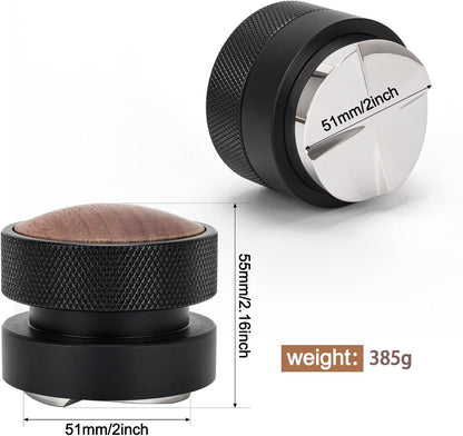 51mm Coffee Distributor and Tamper, Dual Head Espresso Tool with Adjustable Depth - Professional Coffee Leveler and Hand Tamper for 51mm Portafilters, Barista-Grade Espresso Accessory (51mm)