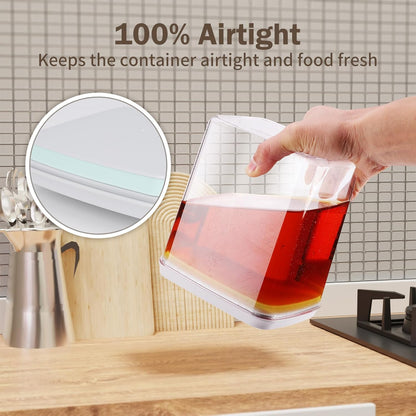 12 Pcs Pop Food Storage Containers Airtight Food Storage Containers Set with Lids Kitchen Pantry Organization and Storage, 3.4Qt, 2.8Qt, 2.1Qt, 1.2Qt