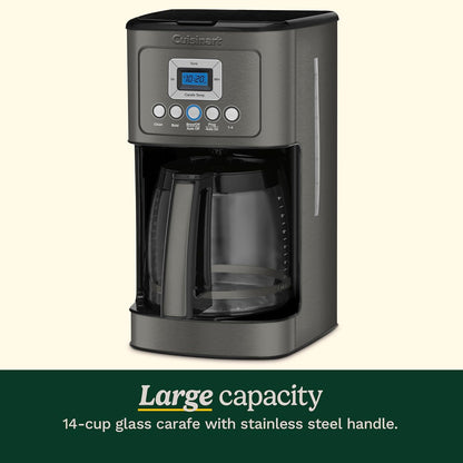 Cuisinart 14-Cup Coffee Maker, Programmable PerfecTemp Glass Carafe Coffee Machine with 1-4 Cup Setting, Brew Strength Control and Brew Pause, Stainless Steel, DCC-3200BKSNAS, Black