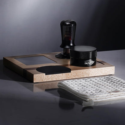 IKAPE 53MM Espresso Tamper Kit 5 IN 1, Espresso Tool Kit with Semi-Transparent Coffee Tamper, Distributor, Tamper Base, Cleaning Towel, Essential for Baristas