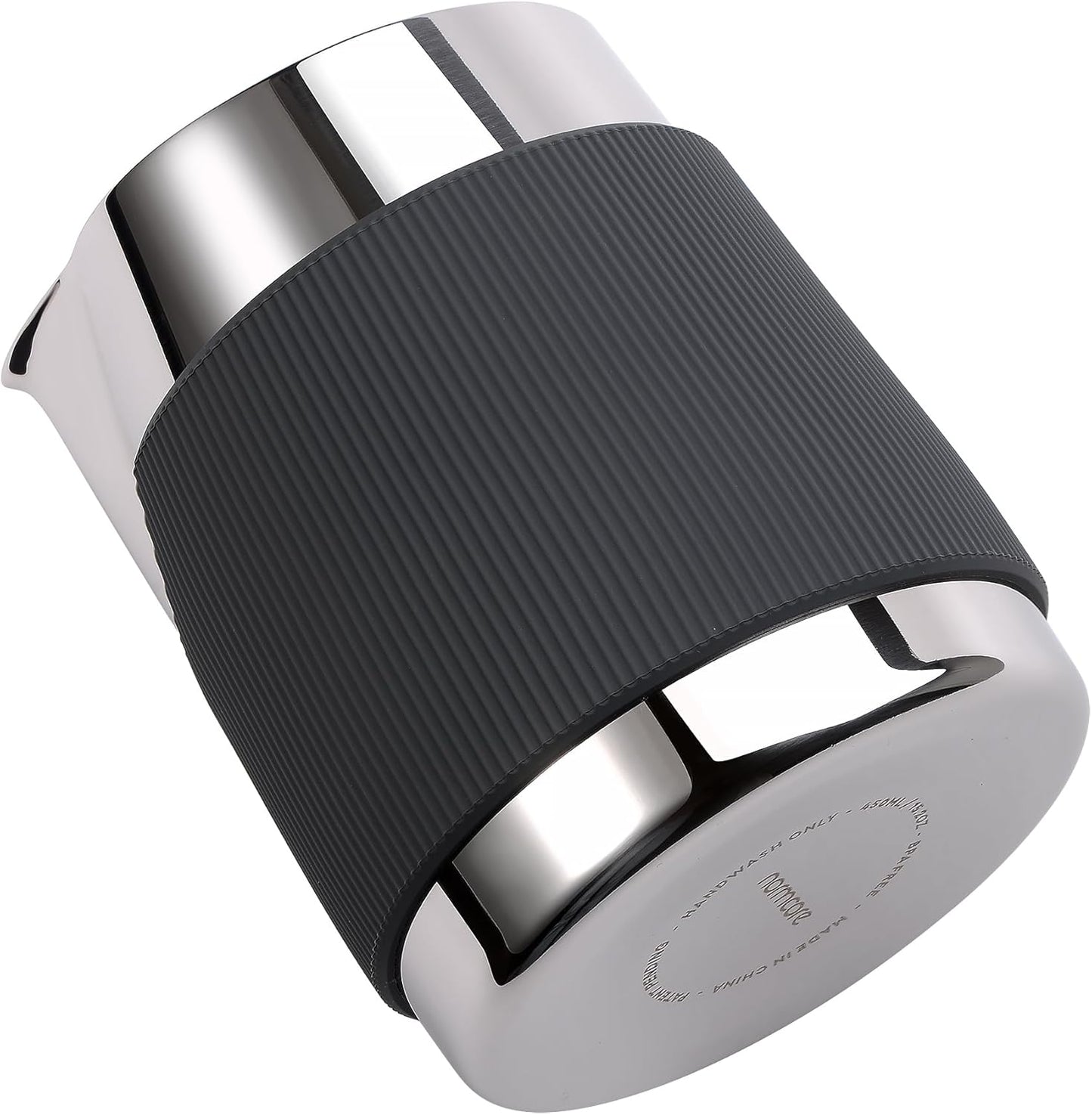 Normcore Handleless Milk Frothing Jug, Milk Pitcher 15.2 oz, Milk Frother Steamer Cup Stainless Steel Espresso Cup, Sharp Spout, Silver, 450 ml