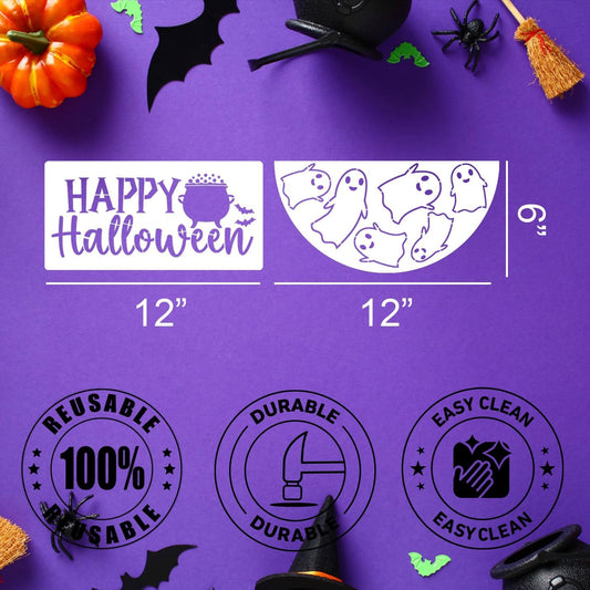 Halloween Stencils for Painting on Wood 12” Halloween Stencil Hey Boo Trick or Treat Hocus Pocus Templates for Door Hanger Porch Sign Shirt Painting