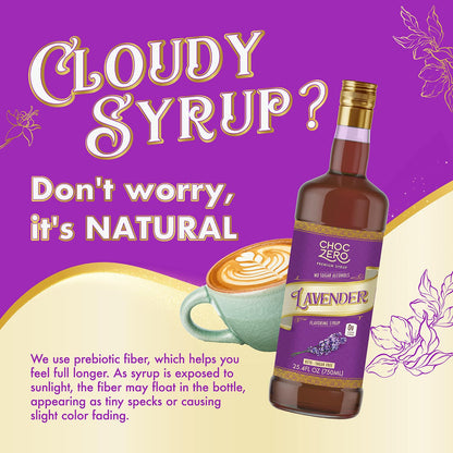ChocZero Coffee Syrup, Lavender Flavor, Sugar Free Syrup for Drinks, Keto Friendly, 25.4 Fluid Ounces