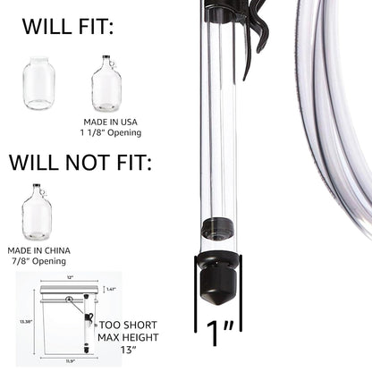Auto Siphon Mini with 6 Ft of Food Safe Tubing & Clamp - Easy Home Brewing, Winemaking Kit, Complete System for Beer, Wine, Liquid Transfer & Fermentation Tools - Perfect for Small Batches