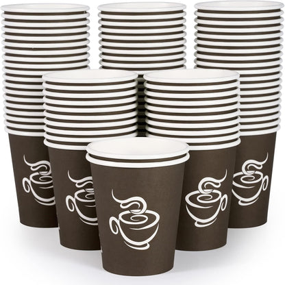LITOPAK 400 Pack 8 oz Paper Cups, Brown Disposable Hot Coffee Cups for Party, Picnic, Travel, and Events