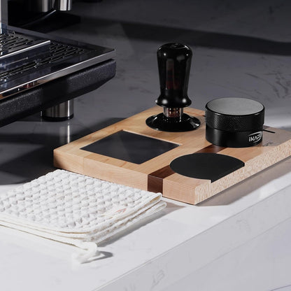 IKAPE 58MM Espresso Tamper Kit 5 IN 1, Espresso Accessories Kit with Semi-Transparent Coffee Tamper, Distributor, Tamper Base, Cleaning Towel, Essential for Baristas