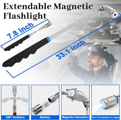 11 Pcs Automotive Hook and Pick Tool Set with Telescoping Magnetic Pickup Gasket Scraper Remover Pry for Mechanic Auto Oil Seal O Ring Repair,Gifts for Husband or Father