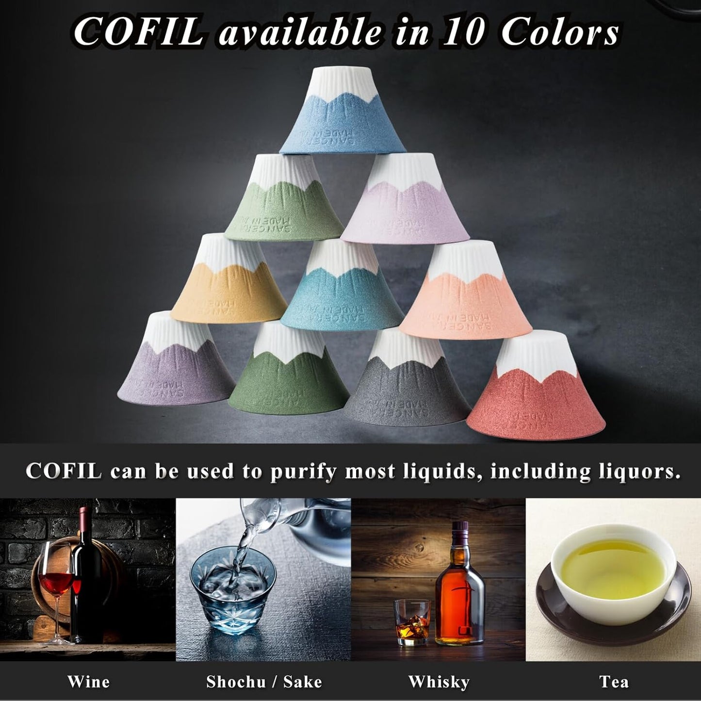 Ceramic Reusable Coffee Filter Dripper Paperless Sustinable Mt. Fuji Made in Japan (Blue)