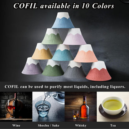 Ceramic Reusable Coffee Filter Dripper Paperless Sustinable Mt. Fuji Made in Japan (Blue)