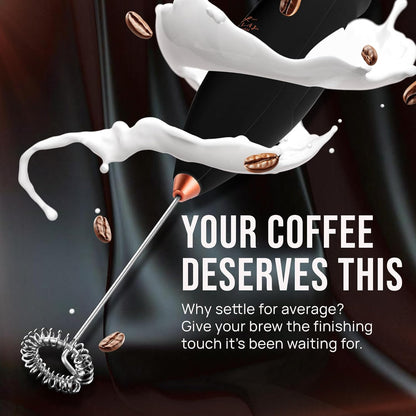 Zulay Kitchen Executive Series Luxury Gift Milk Frother with 4 Duracell Batteries – Handheld Electric Foam Maker for Coffee, Lattes & Hot Chocolate – Deluxe Finish, Ultimate Gift for Coffee Lovers