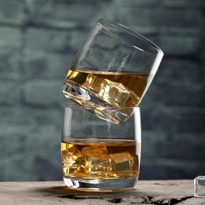 Whiskey Glasses Set of 6, Premium Crystal Bourbon Glass, 10.5 oz Drinking Glasses for Scotch, Cocktail, Whisky and Juice, Transparent Rocks Glasses, Dishwasher Safe Glassware, Gifts for Fathers
