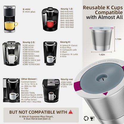 1 Pack Reusable K Cup Coffee Pods, Stainless Steel Refillable K Cup Coffee Filters for Keurig 1.0 and 2.0 Coffee Makers