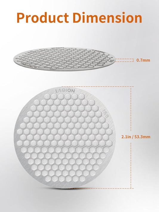 53.3mm Espresso Puck Screen, Reusable Espresso Filter Screen, 0.7 mm Thick, Espresso Distribution Tool Fits for Breville 54mm Coffee Filters, Stainless Steel Espresso Machine Accessories