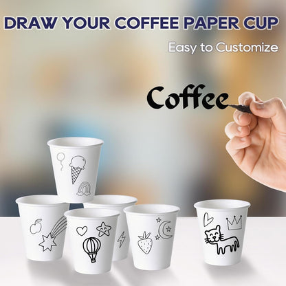 LITOPAK 1000 pack 5 oz Paper Coffee Cups, White Small Espresso Paper Coffee Cups for Office, Home, Party, and Events