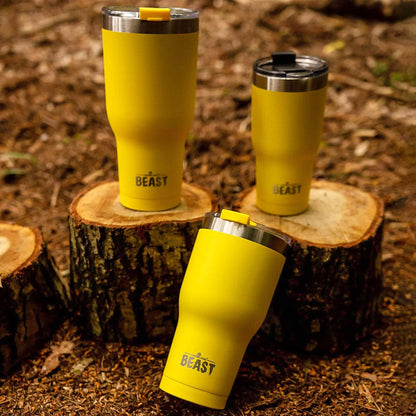 Beast 30 oz Tumbler Stainless Steel Vacuum Insulated Coffee Ice Cup Double Wall Travel Flask (Lemon)