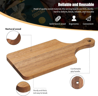 Lounsweer 6 Pcs Thicken Cutting Board Bulk Wood Board for Chopping Serving Charcuterie Material for Laser Engraving Mother' Day Wedding Housewarming Gift(Acacia)