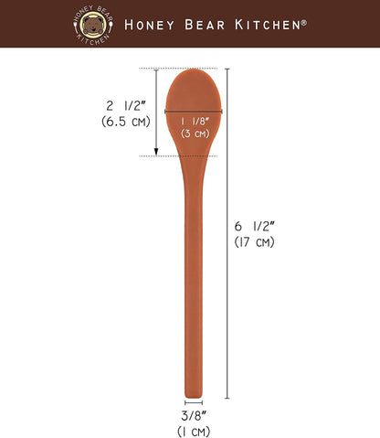 Honey Bear Kitchen Silicone Stirring Spoon (Set of 2, Dark Honey) for Coffee & Tea