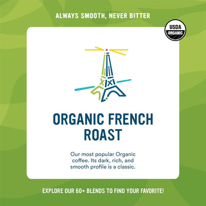 Cameron's Coffee Roasted Whole Bean Coffee, Organic French Roast, 28 Ounce