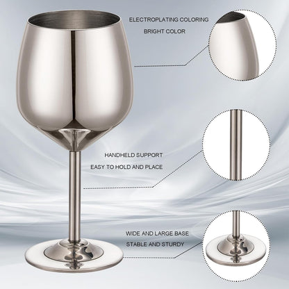 Shot Glasses, 2 oz Shot Glass Set, Stainless Steel Shot Glasses, Mini Wine Glass Perfect for Tasting Brandy,Suitable for family dinner party, bar tools, gifts(set of 2) (Silver)