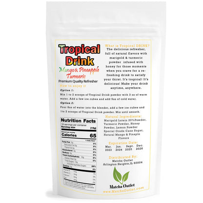 Tropical Drink Mango Pineapple Turmeric Honey Natural Refresher with Marigold Extract 12oz Great for Loaded Tea Bubble Tea