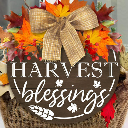 Fall Stencils for Painting on Wood 12”,Thanksgiving Stencil Round Hello Pumpkin Stencils Give Thanks Drawing Templates for Door Porch Hanger Fall Wreath Home Decor