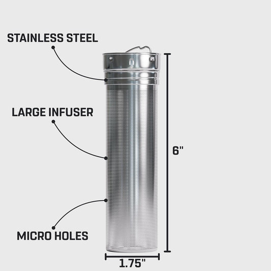 Vessence Stainless Steel Infuser - Extra Long Fine Mesh Filter for Loose Leaf Tea, Fruits or Ice | Compatible with Vessence Water Bottles