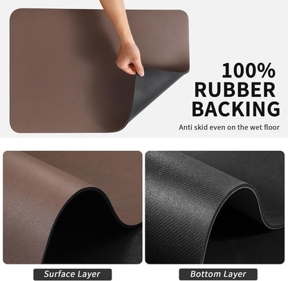 Coffee Mat - Absorbent Hide Stain Rubber Backed Dish Drying Mat for Kitchen Counter - Bar Mats for Countertops Accessories Fit Under Coffee Maker Espresso Machine