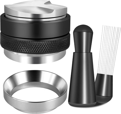 58mm Espresso Accessories Kit, Coffee Distributor and Tamper Leveler, WDT Tool and Dosing Funnel Set Fits 58 mm Espresso Machines and Portafilters